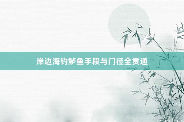 岸边海钓鲈鱼手段与门径全贯通